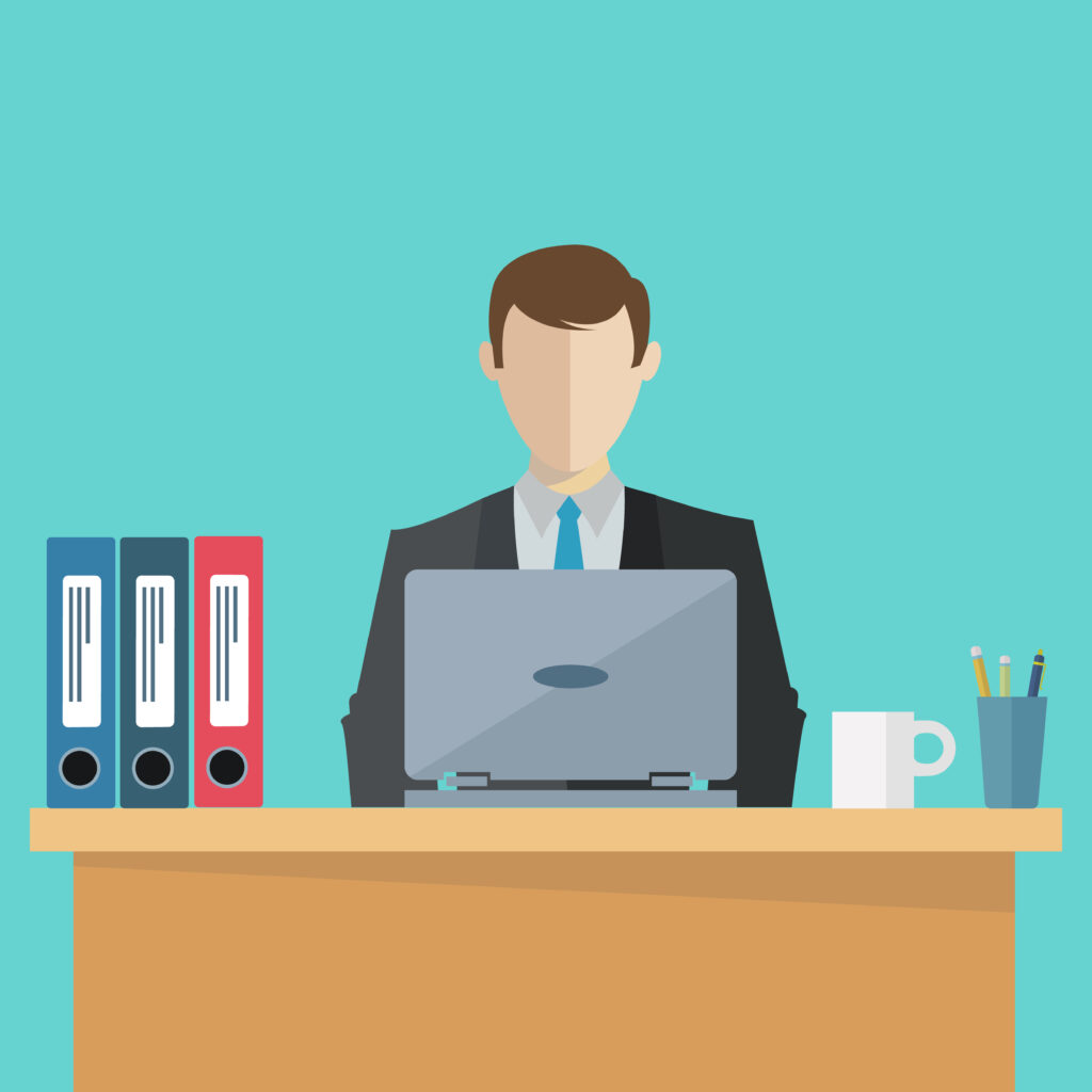 business executive at his workplace vector illustration